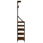 Klesstativ Med Skooppbevaring Brun Eik 90X34X184 Cm