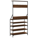 Klesstativ Med Skooppbevaring Brun Eik 90X34X184 Cm