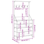 Klesstativ Med Skooppbevaring Brun Eik 90X34X184 Cm