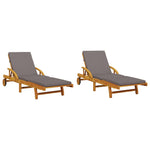 Solsenger 2 Stk Med Puter 200X68X83 Cm Heltre Akasie