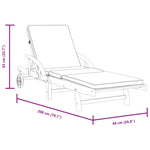 Solsenger 2 Stk Med Puter 200X68X83 Cm Heltre Akasie