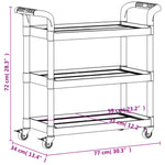 Tralle 3 Hyller Svart 77X34X72 Cm Aluminium