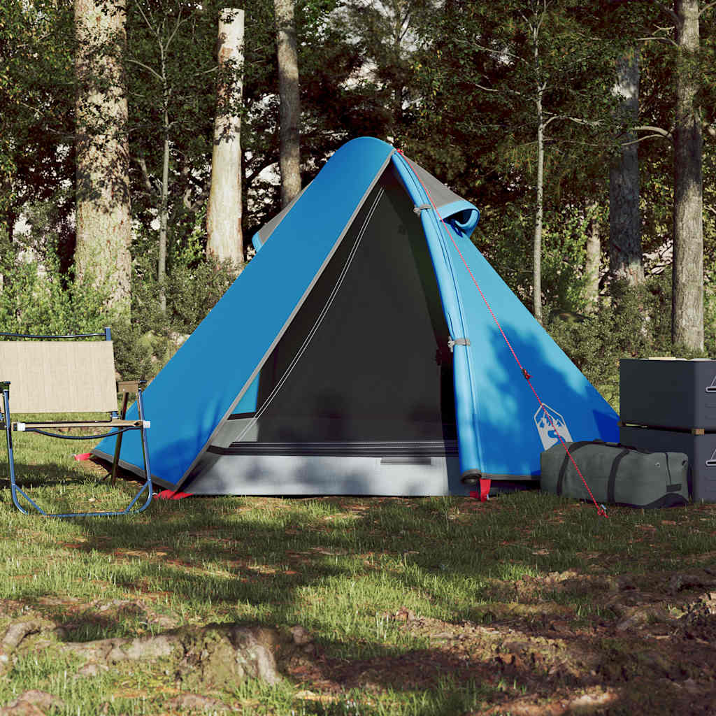 Kuppeltelt For Camping 2 Personer Blå Vanntett