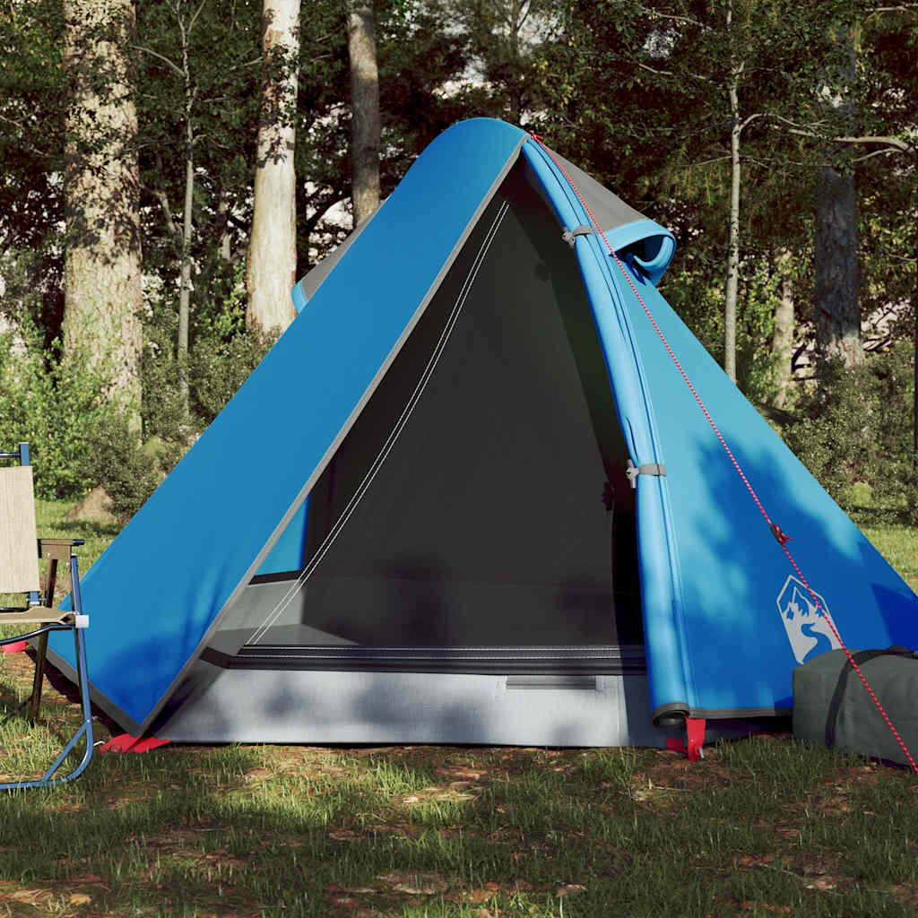 Kuppeltelt For Camping 2 Personer Blå Vanntett