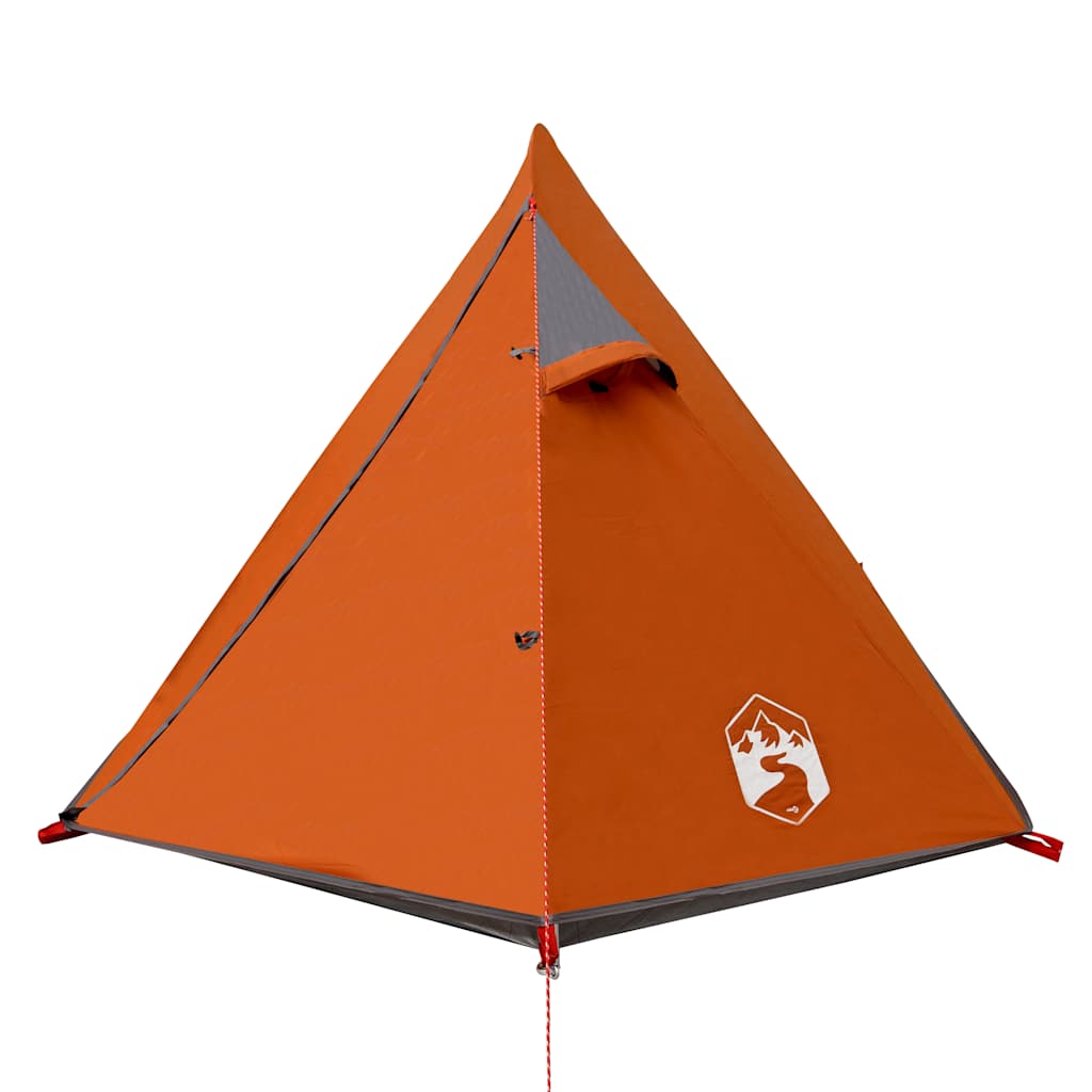 Kuppeltelt For Camping 2 Personer Grå Og Oransje Vanntett