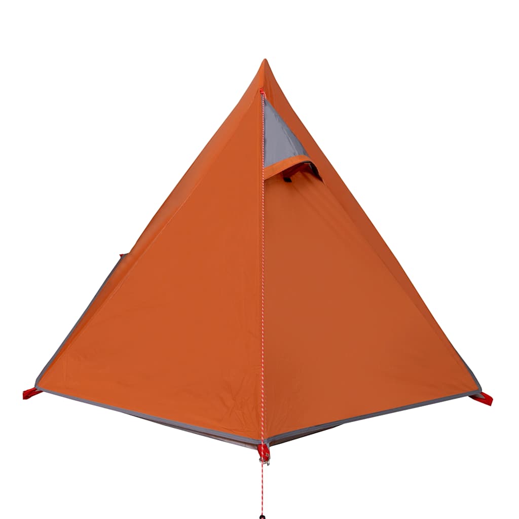 Kuppeltelt For Camping 2 Personer Grå Og Oransje Vanntett