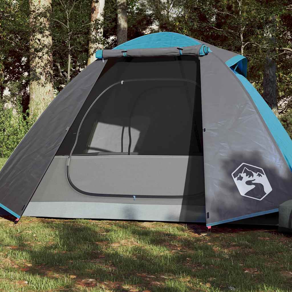 Kuppeltelt For Camping 2 Personer Blå Vanntett