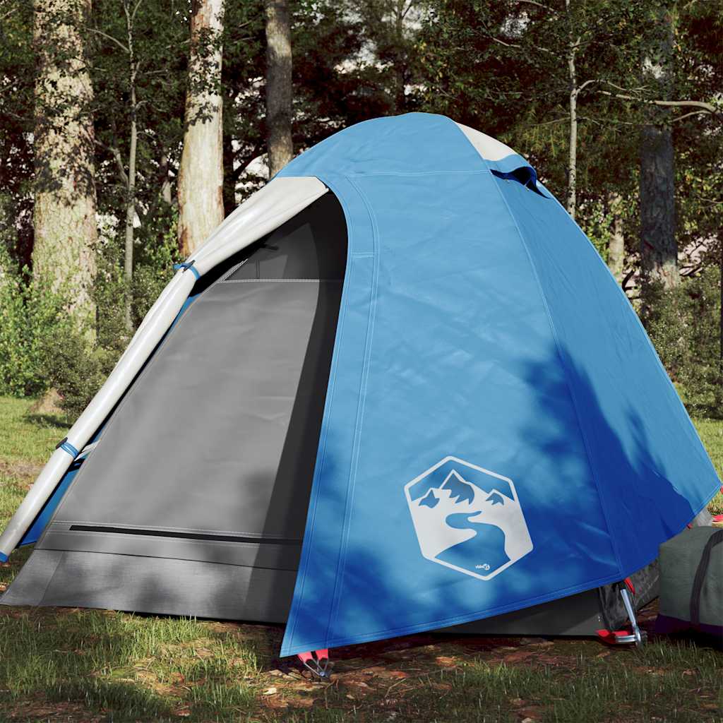 Kuppeltelt For Camping 1 Person Blå Vanntett