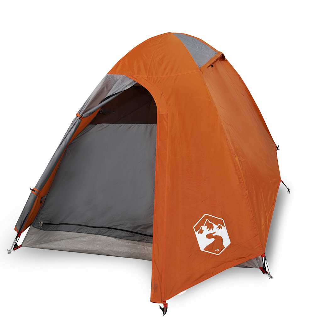 Kuppeltelt For Camping 2 Personer Oransje Vanntett