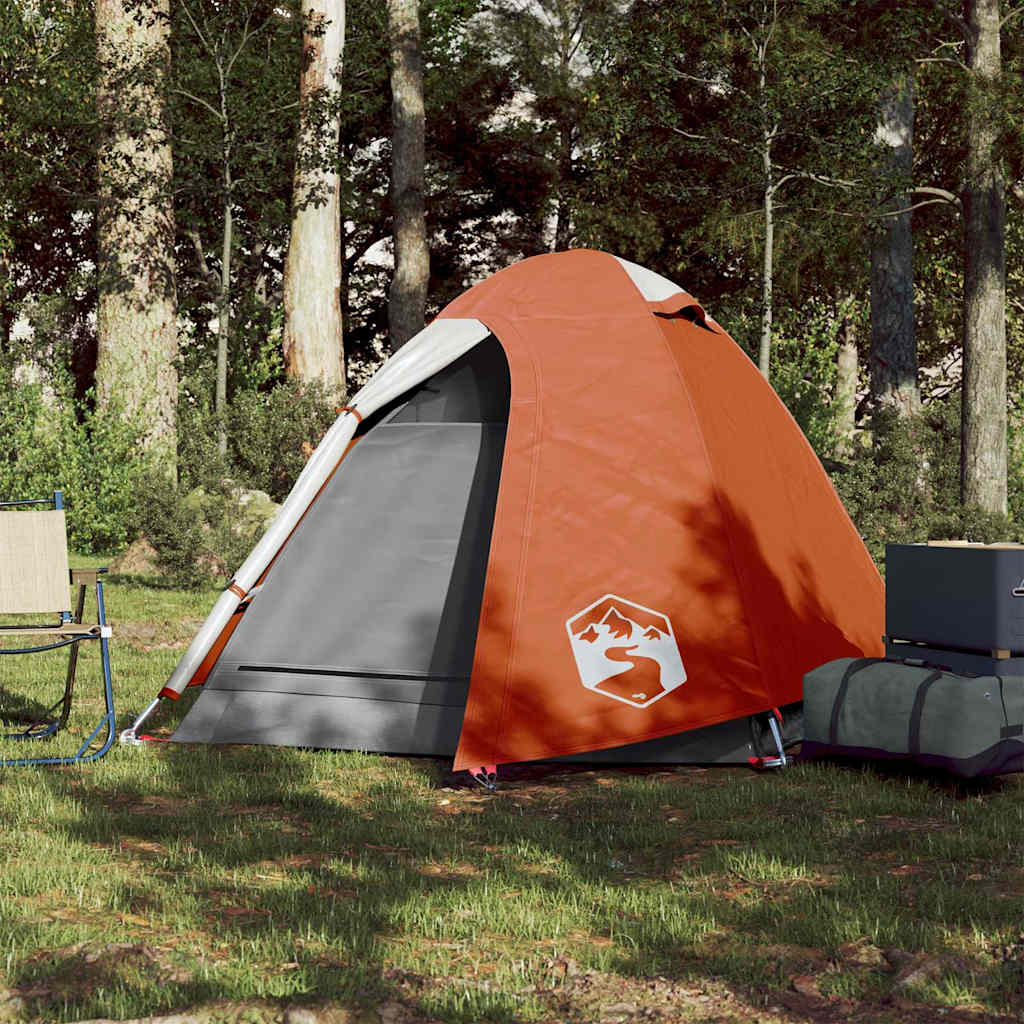 Kuppeltelt For Camping 2 Personer Oransje Vanntett