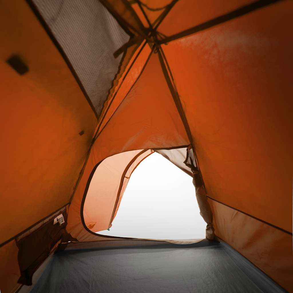 Kuppeltelt For Camping 2 Personer Oransje Vanntett