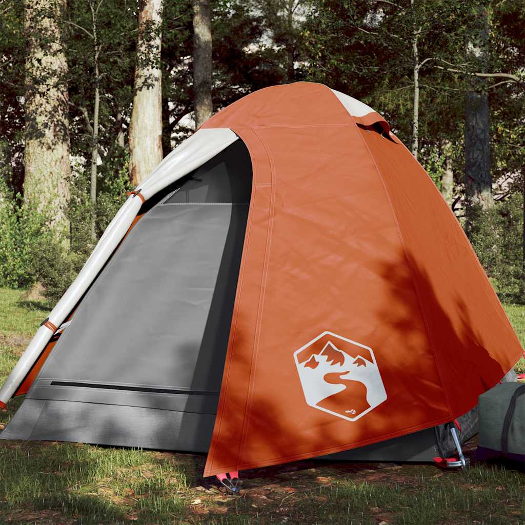 Kuppeltelt For Camping 2 Personer Oransje Vanntett