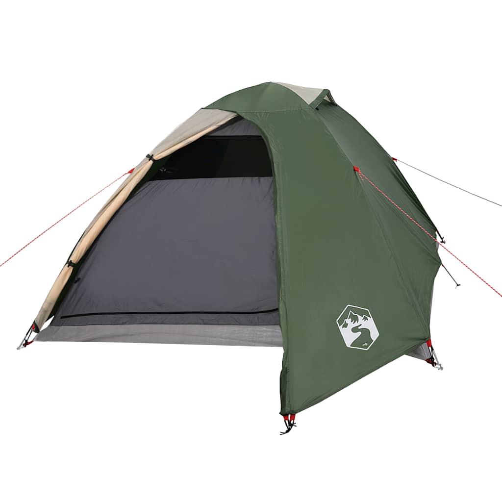 Kuppeltelt For Camping 3 Personer Grønn Vanntett