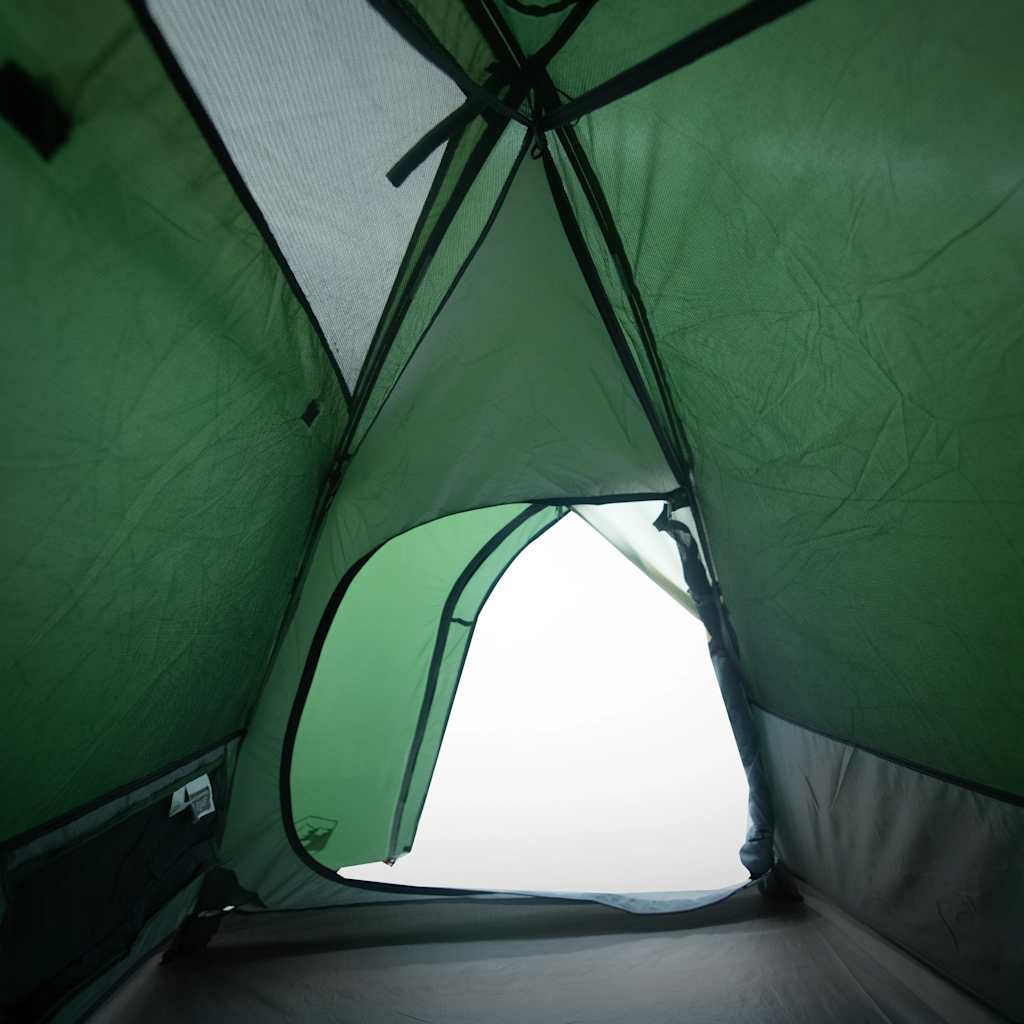 Kuppeltelt For Camping 3 Personer Grønn Vanntett