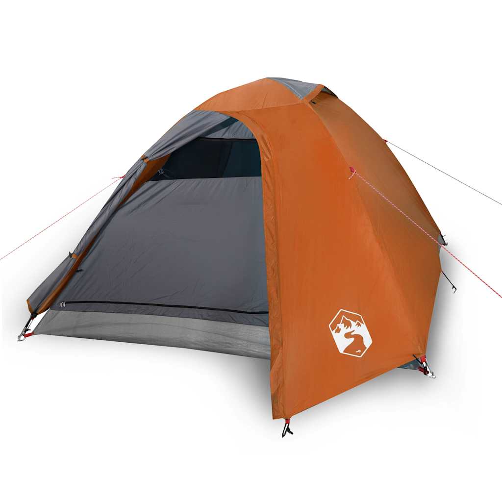 Kuppeltelt For Camping 3 Personer Oransje Vanntett
