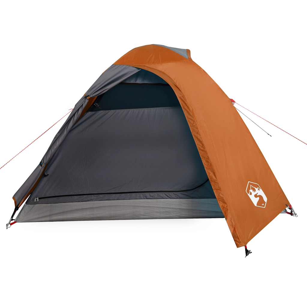 Kuppeltelt For Camping 3 Personer Oransje Vanntett