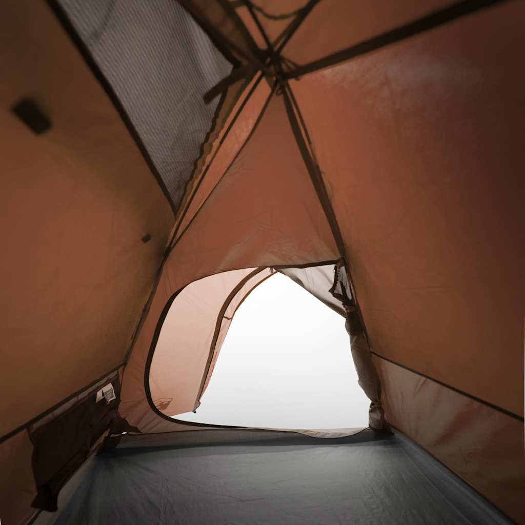 Kuppeltelt For Camping 3 Personer Oransje Vanntett