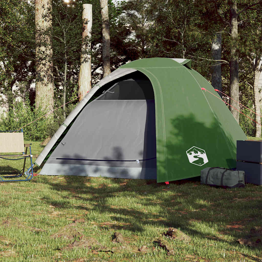Kuppeltelt For Camping 4 Personer Grønn Vanntett