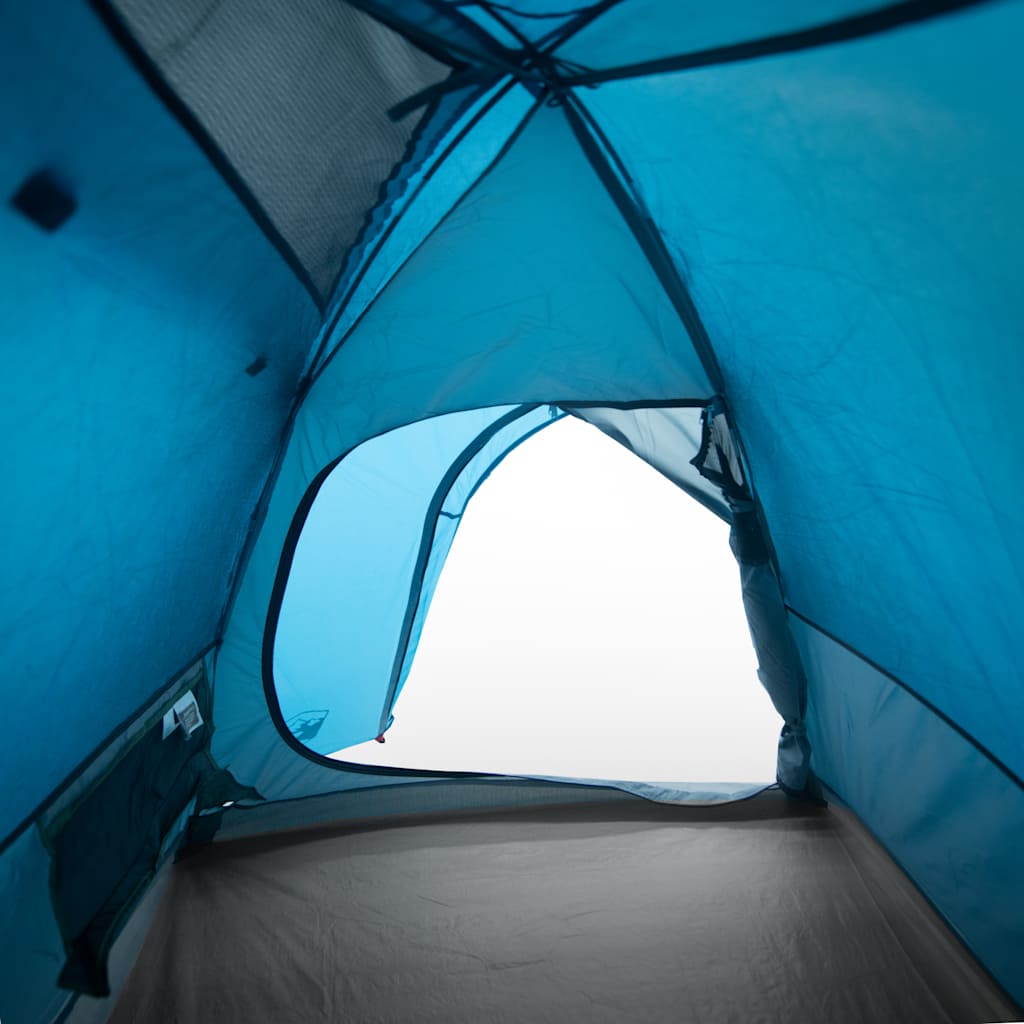 Kuppeltelt For Camping 4 Personer Blå Vanntett