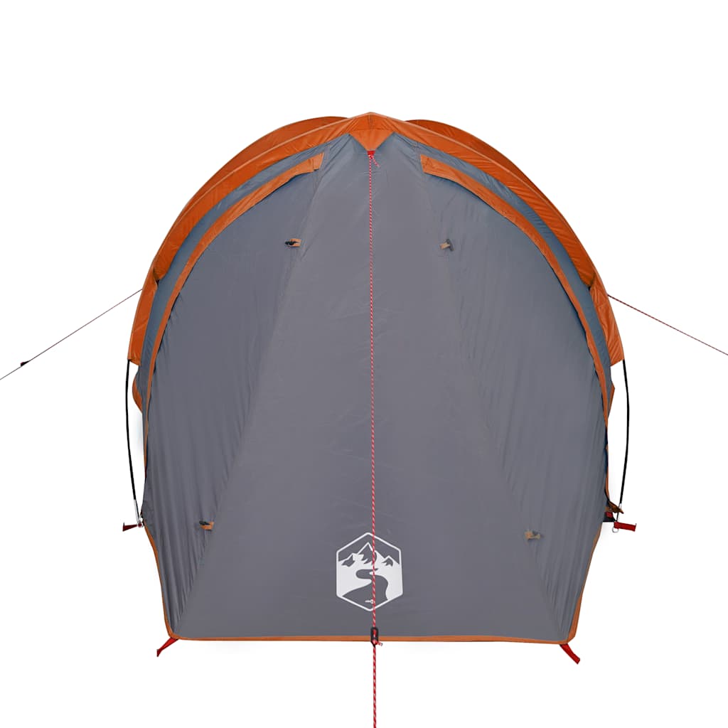 Kuppeltelt For Camping 2 Personer Grå Og Oransje Vanntett
