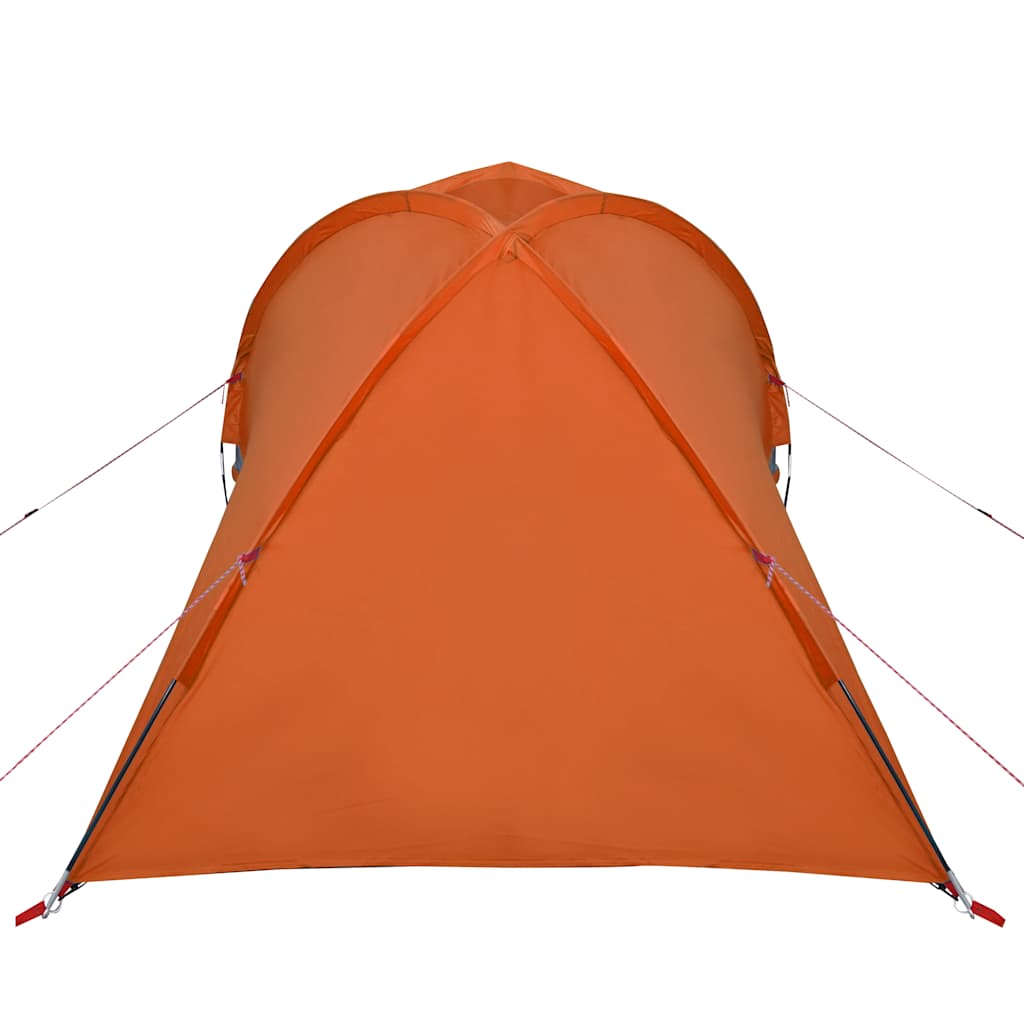 Kuppeltelt For Camping 2 Personer Grå Og Oransje Vanntett