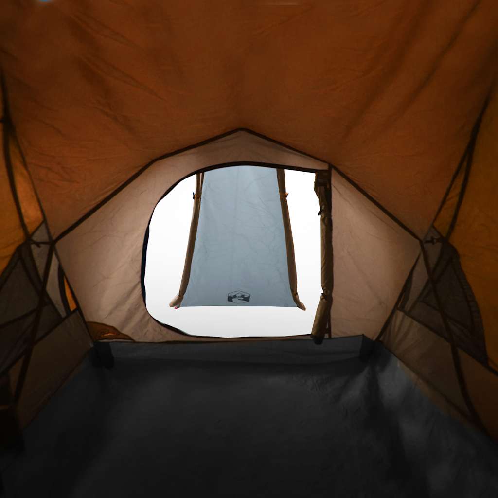 Kuppeltelt For Camping 2 Personer Grå Og Oransje Vanntett