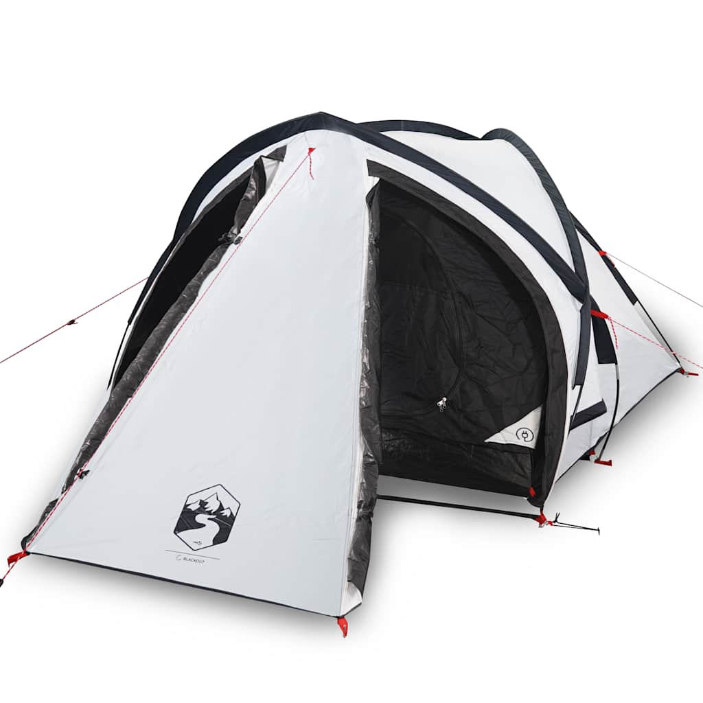 Kuppeltelt For Camping 2 Personer Hvit Blendingsstoff Vanntett