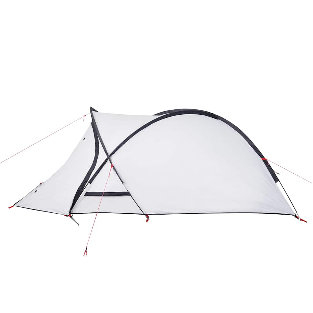 Kuppeltelt For Camping 2 Personer Hvit Blendingsstoff Vanntett