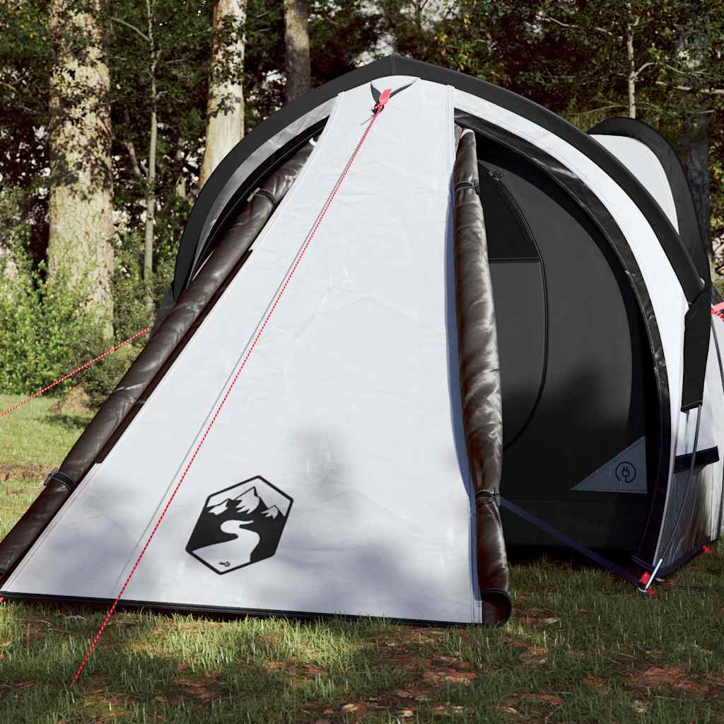 Kuppeltelt For Camping 2 Personer Hvit Blendingsstoff Vanntett