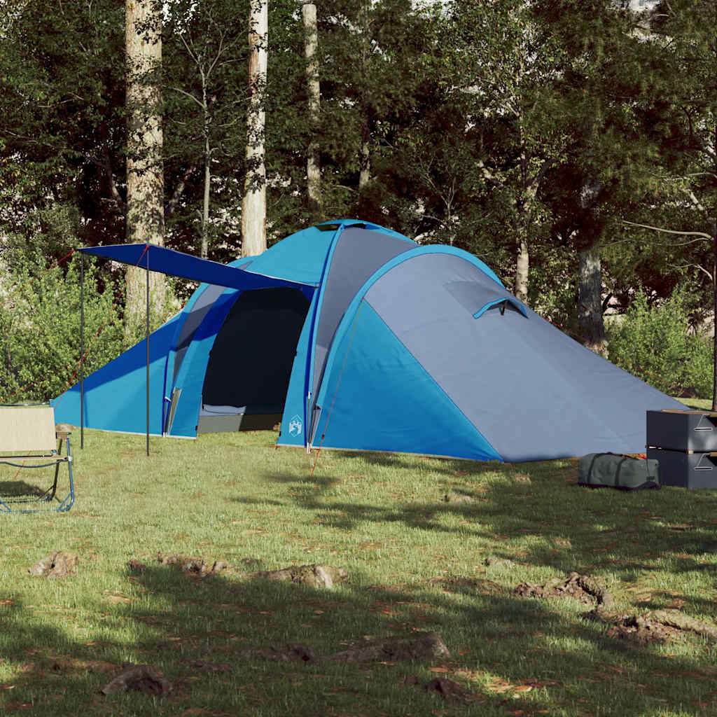 Kuppeltelt For Camping 6 Personer Blå Vanntett