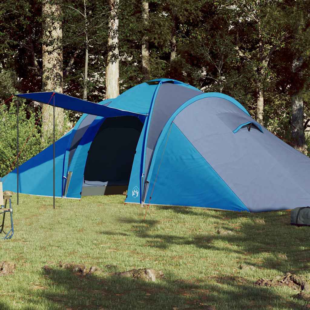 Kuppeltelt For Camping 6 Personer Blå Vanntett