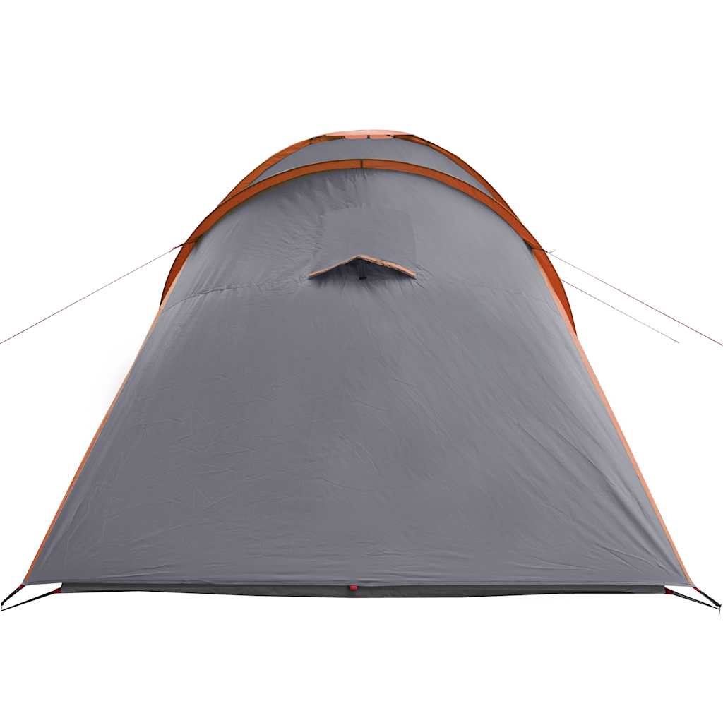 Kuppeltelt For Camping 6 Personer Grå Og Oransje Vanntett