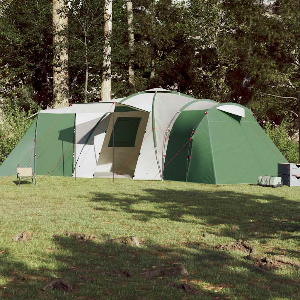Kuppeltelt For Camping 12 Personer Grønn Vanntett