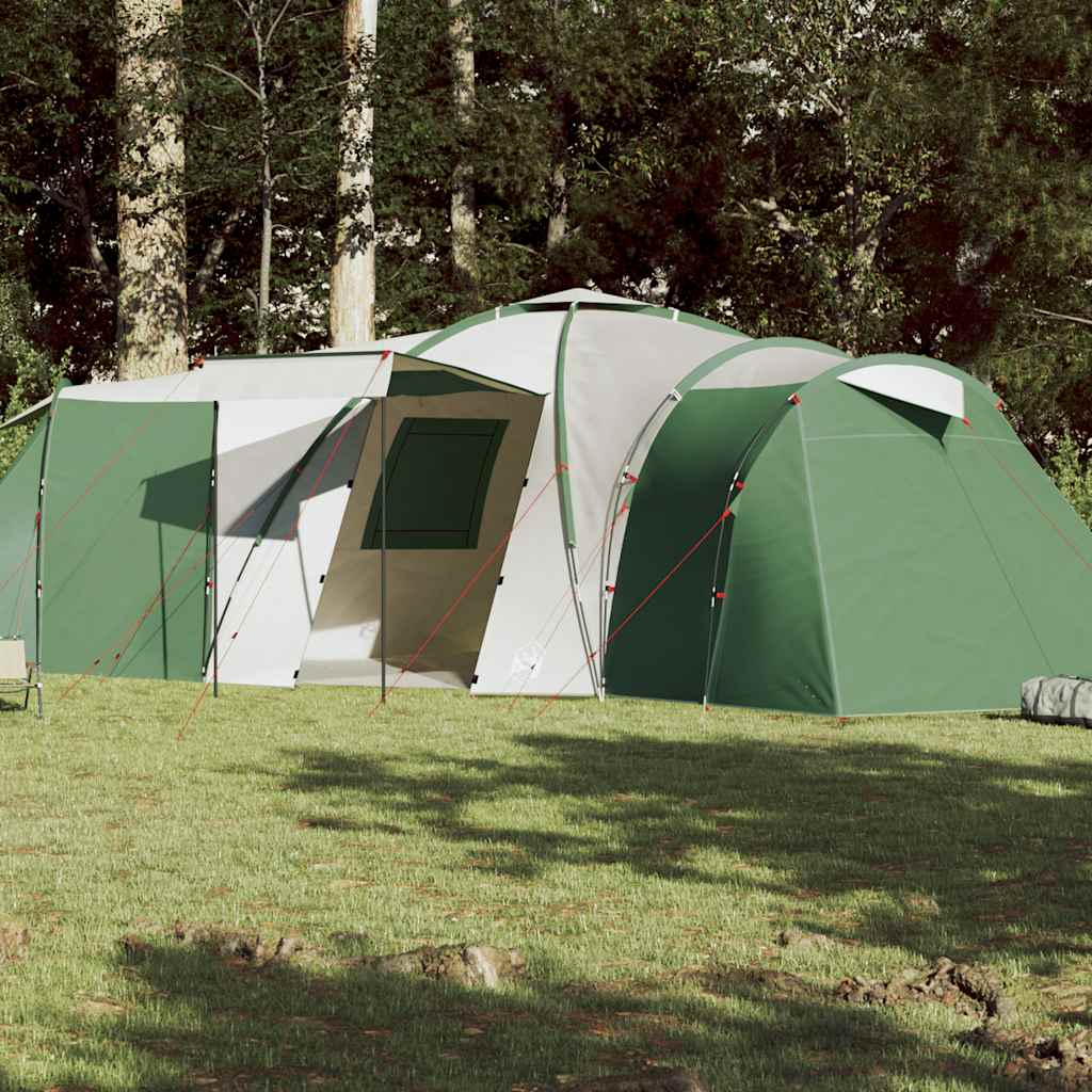 Kuppeltelt For Camping 12 Personer Grønn Vanntett