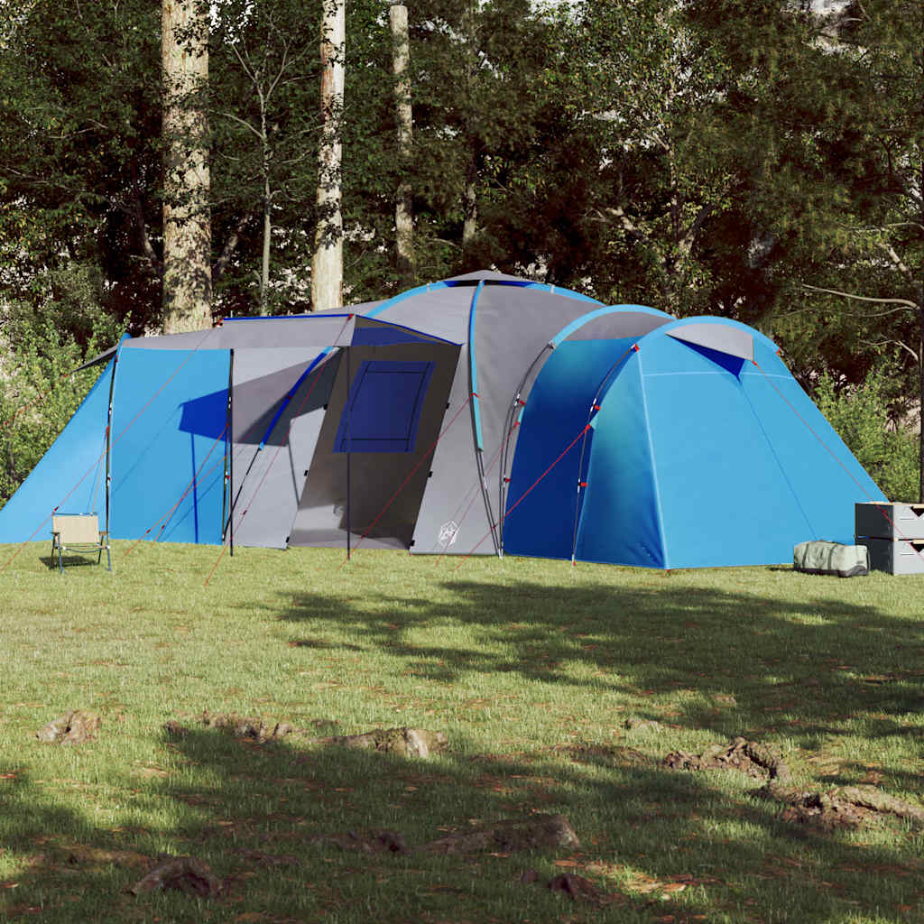 Kuppeltelt For Camping 12 Personer Blå Vanntett