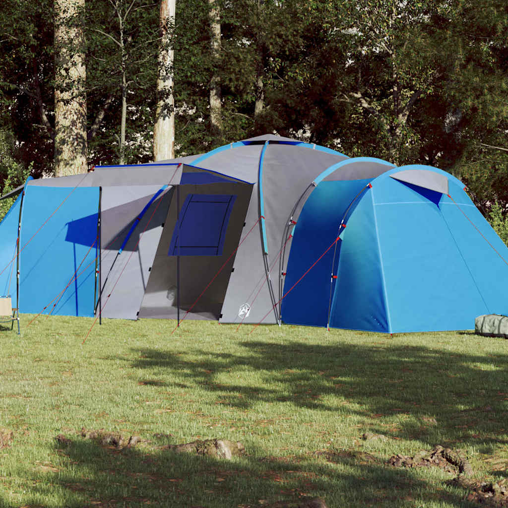 Kuppeltelt For Camping 12 Personer Blå Vanntett