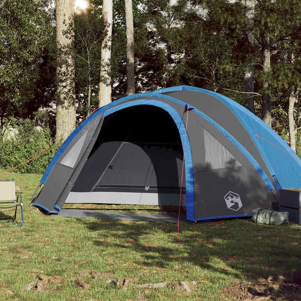 Kuppeltelt For Camping 4 Personer Blå Vanntett