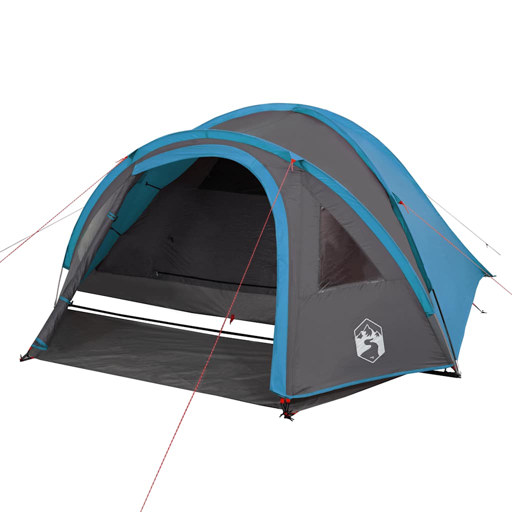 Kuppeltelt For Camping 4 Personer Blå Vanntett