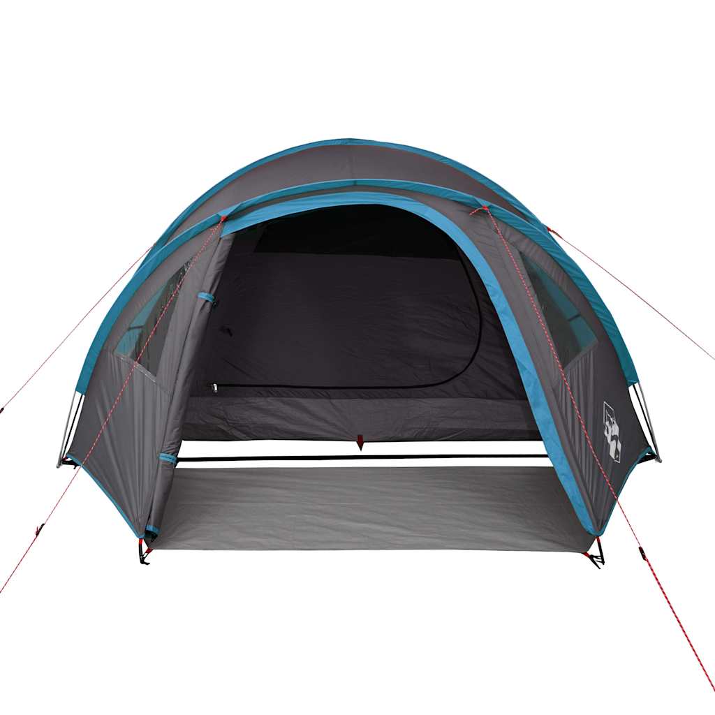 Kuppeltelt For Camping 4 Personer Blå Vanntett