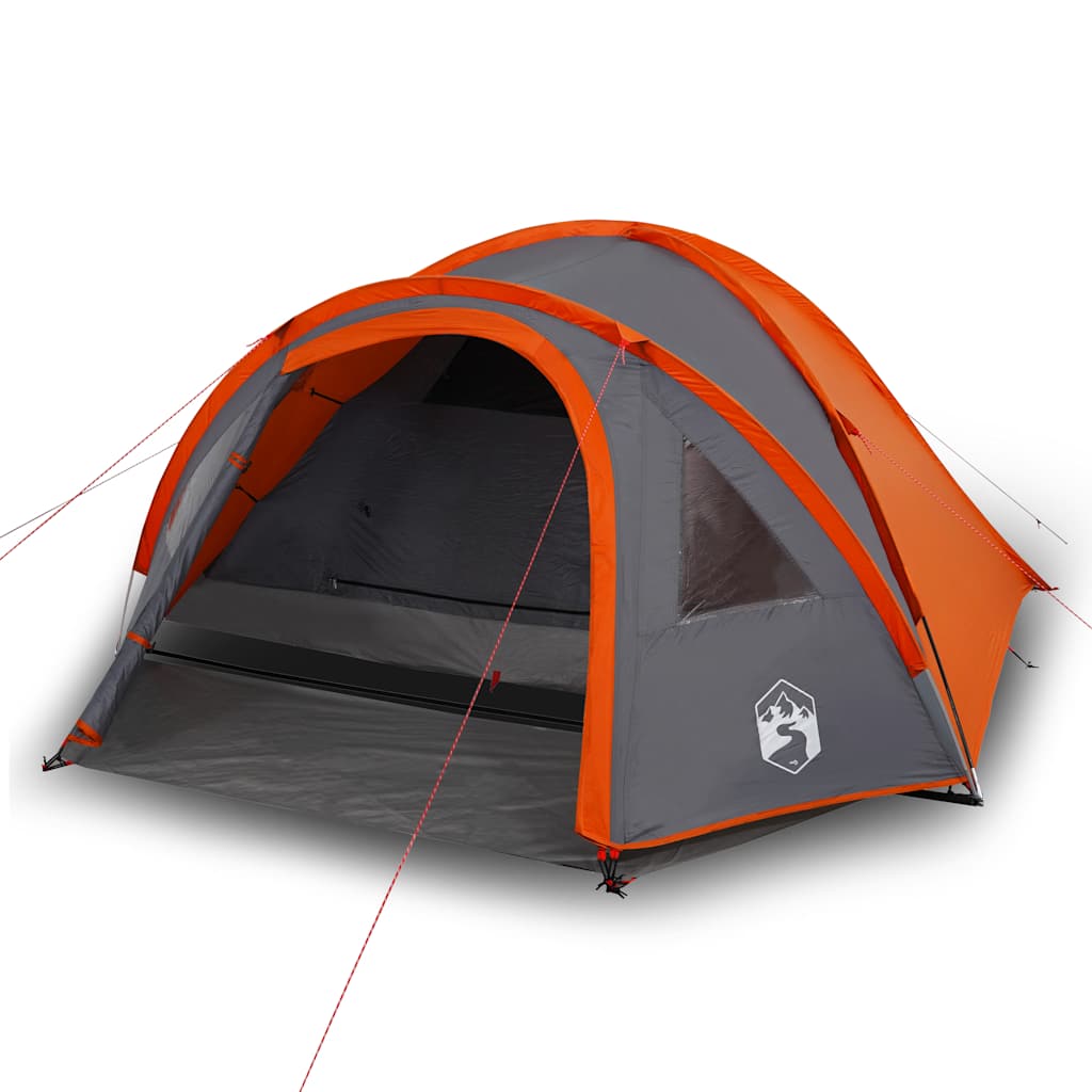 Kuppeltelt For Camping 4 Personer Oransje Vanntett