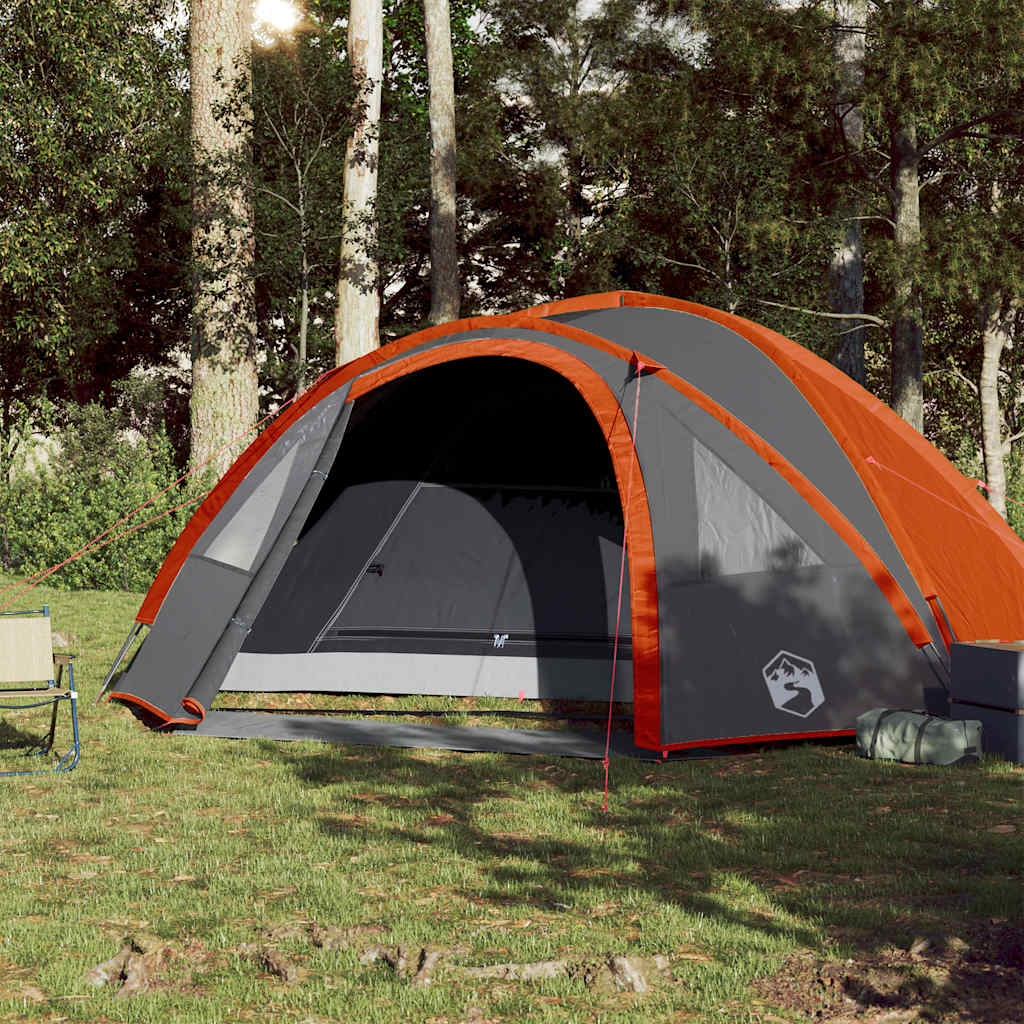 Kuppeltelt For Camping 4 Personer Oransje Vanntett