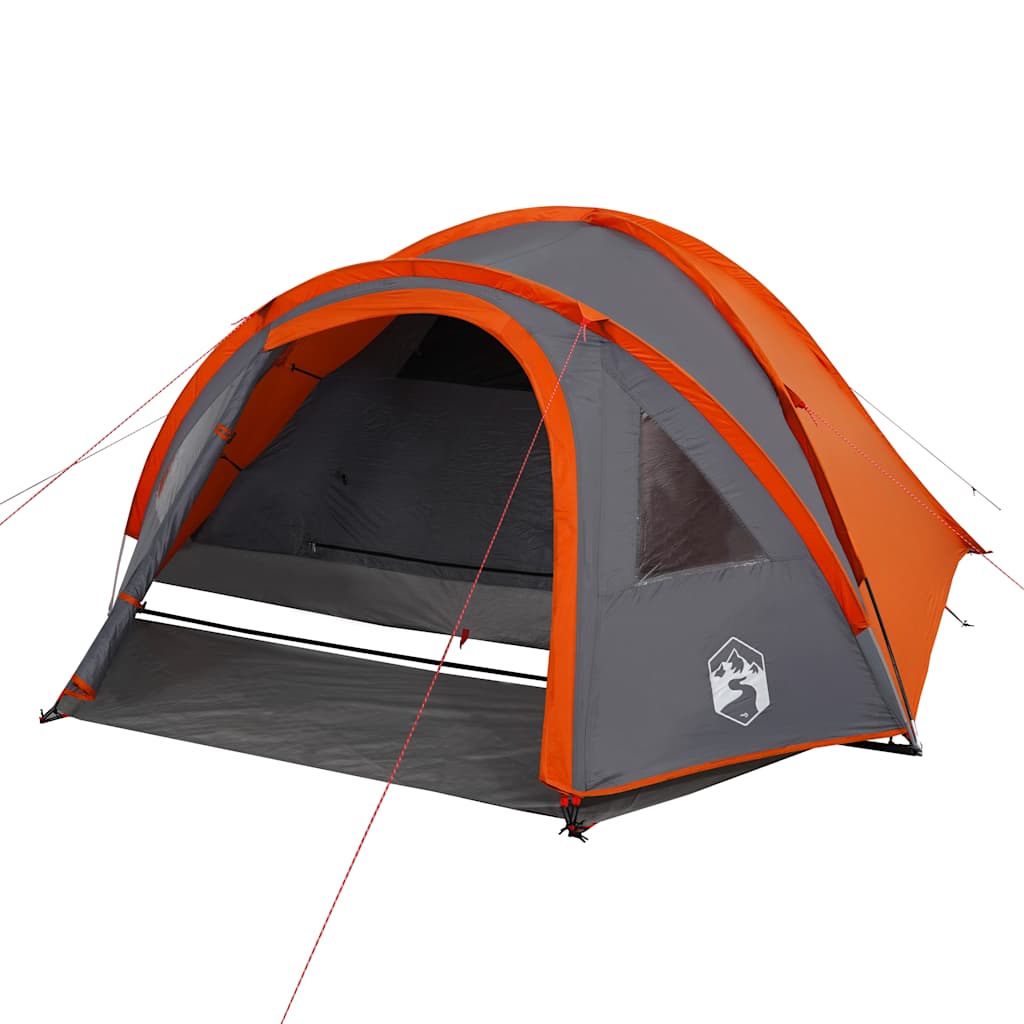 Kuppeltelt For Camping 4 Personer Oransje Vanntett