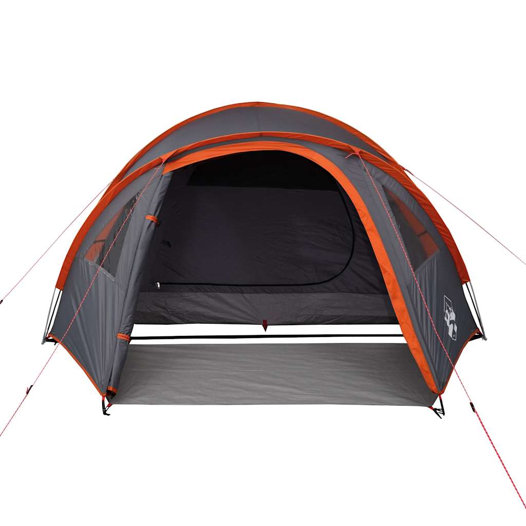 Kuppeltelt For Camping 4 Personer Oransje Vanntett