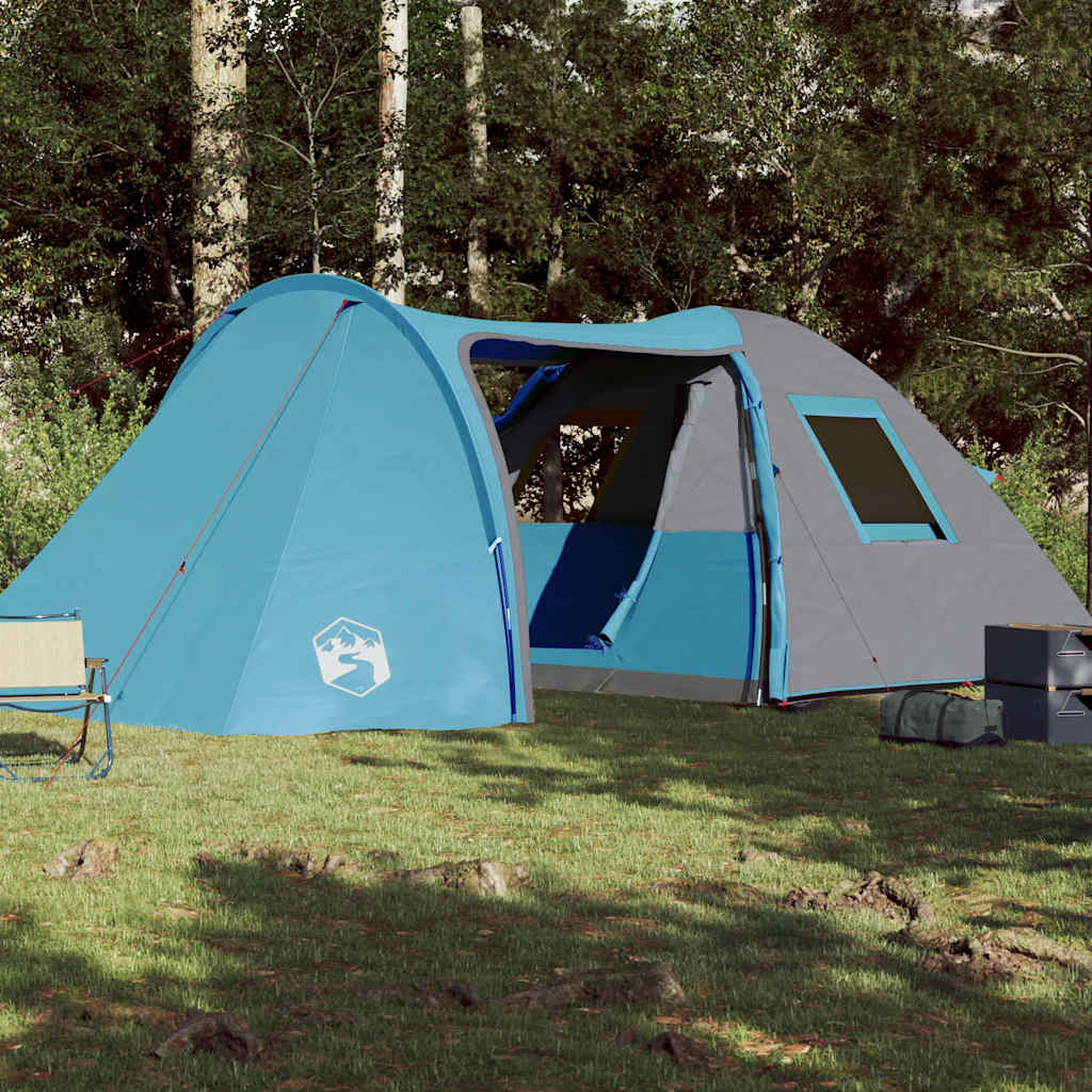Kuppeltelt For Camping 6 Personer Blå Vanntett