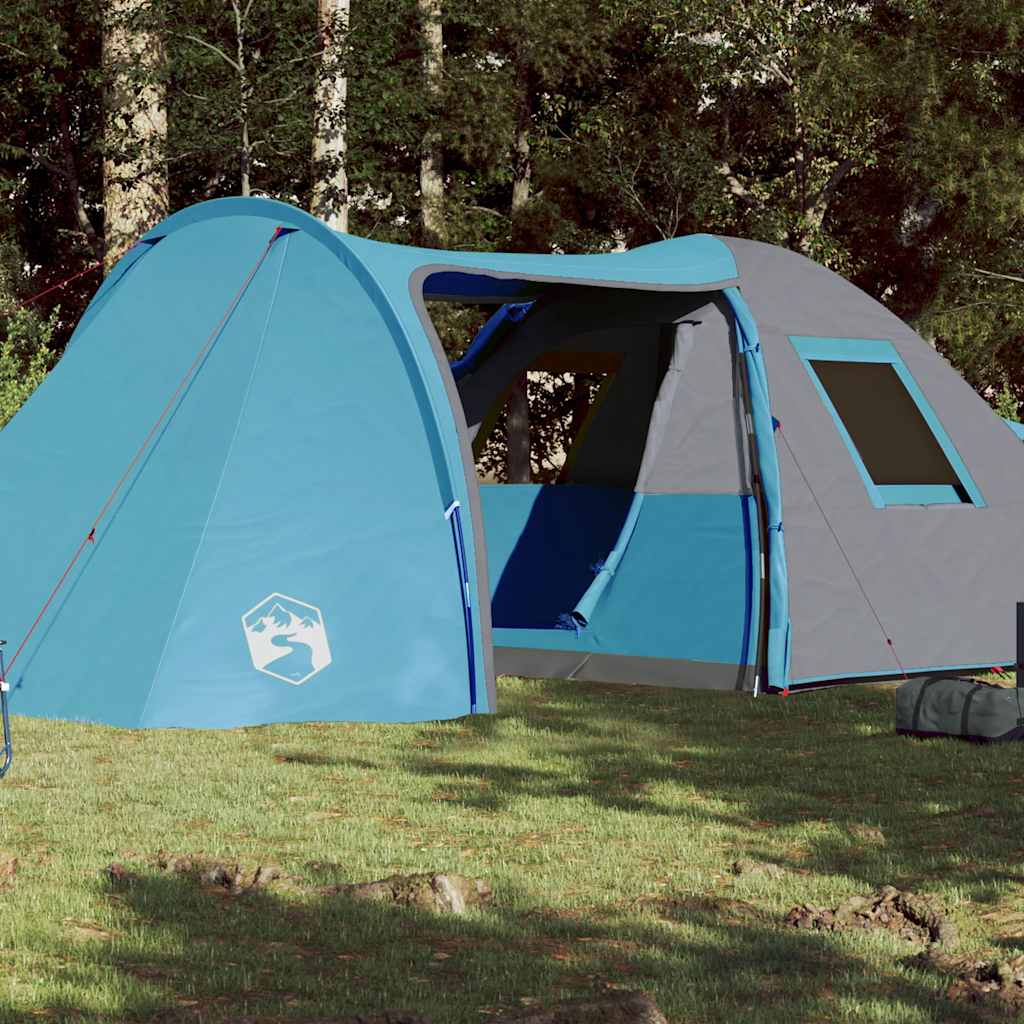 Kuppeltelt For Camping 6 Personer Blå Vanntett