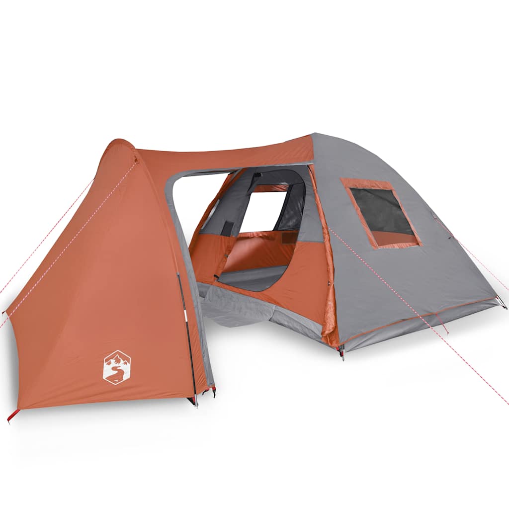 Kuppeltelt For Camping 6 Personer Oransje Vanntett