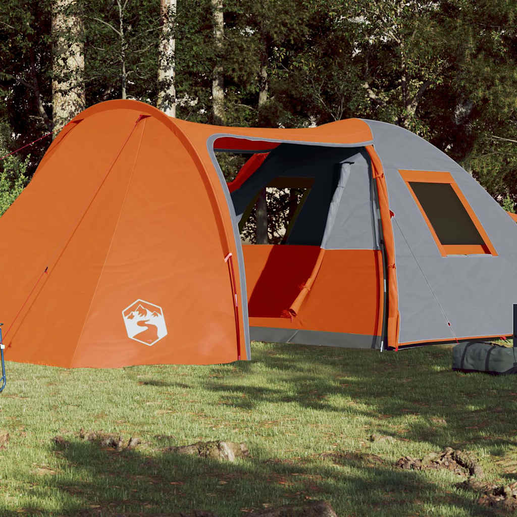 Kuppeltelt For Camping 6 Personer Oransje Vanntett
