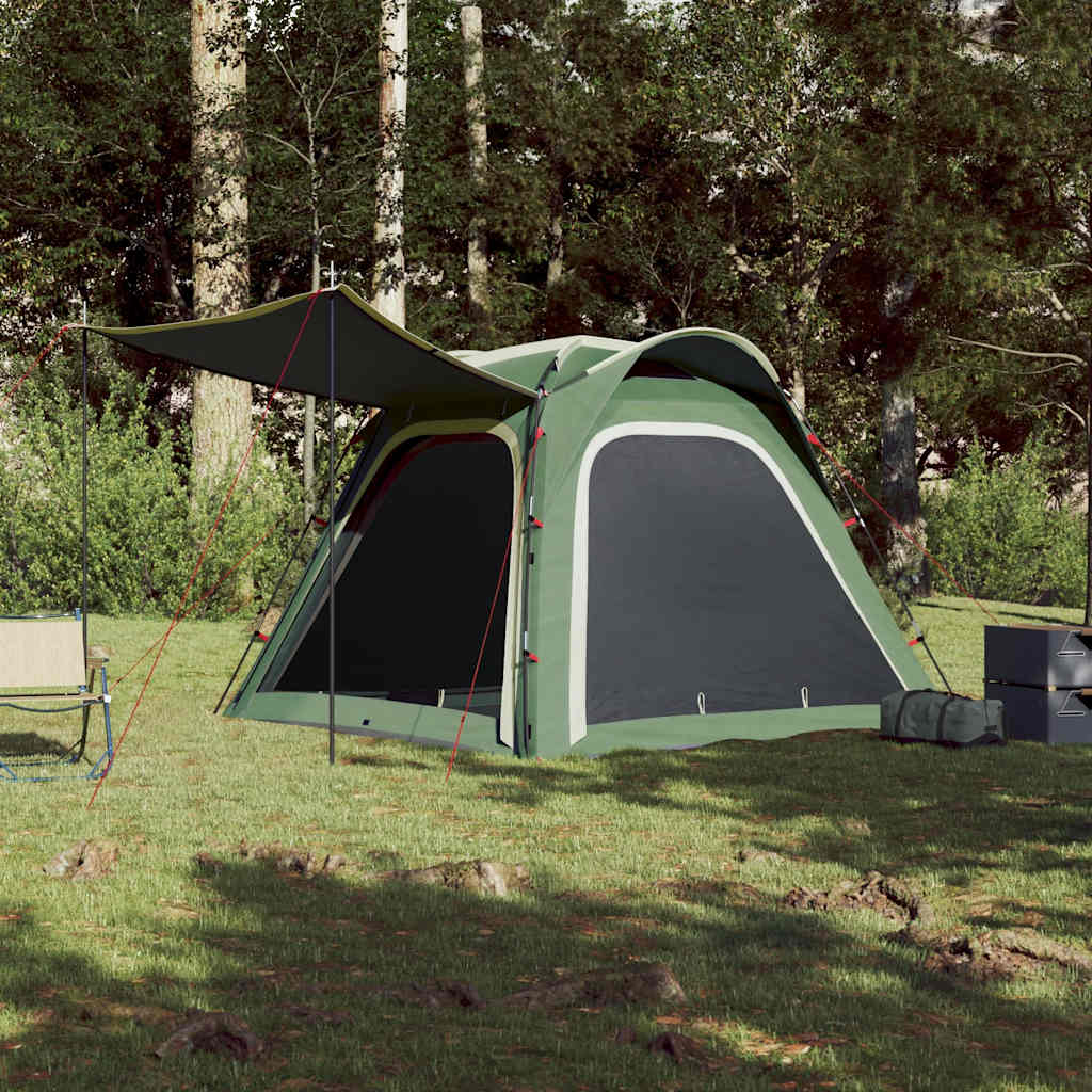 Campingtelt 4 Personer Grønn Hurtigutløser Vanntett