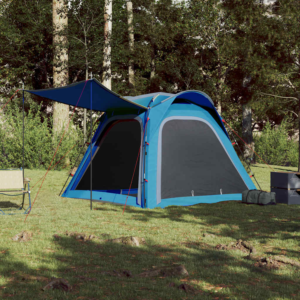 Campingtelt 4 Personer Blå Hurtigutløser Vanntett
