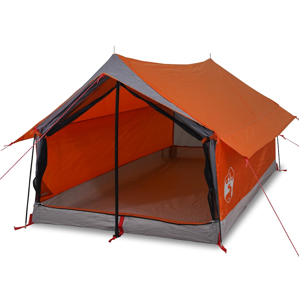 Campingtelt 2 Personer Grå Og Oransje Vanntett